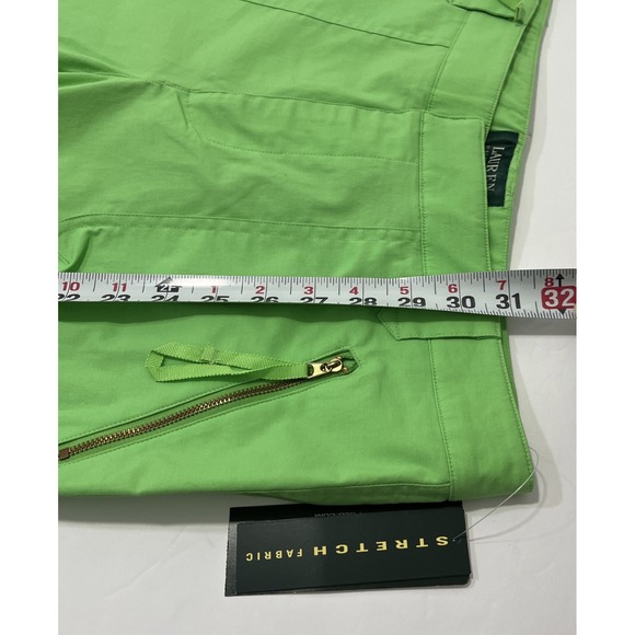 Lauren Ralph Lauren Parrotc FB Lime Green Capri Pants 8 - Picture 8 of 12